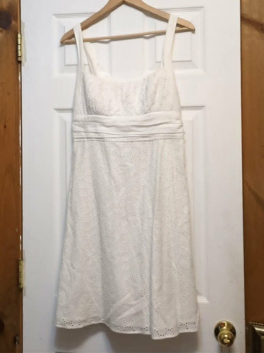 B Smart White Babydoll Dress Size 16P 100% Cotton Cottagecore Sleeveless Prarie
